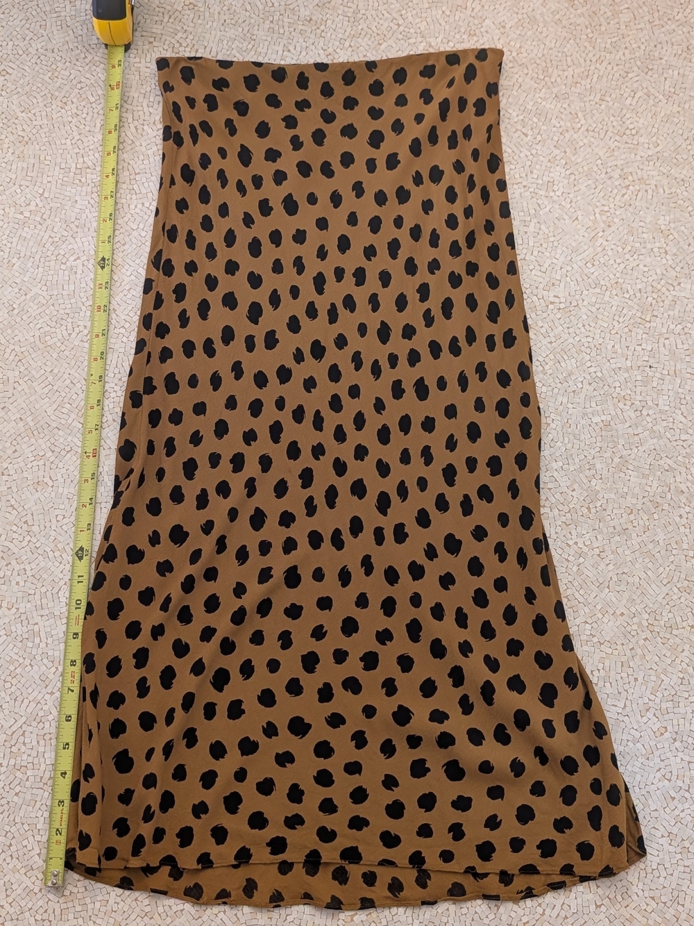Madewell Black & Brown Leopard Print Midi Slip Skirt Size 8